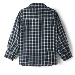 Babyhug Cotton Woven Full Sleeves Checkered Shirt - Navy Blue image 3