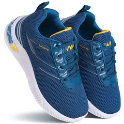 BERSACHE Mesh Detailed Lace Up Sneakers - Blue image 4