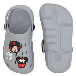 Disney by Yellow Bee Solid Perforated Clogs With Mickey & Friends Featuring Character Designed Charms - Grey image 5