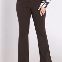 DIVISIVE Women Relaxed Fit High-Rise Button Trousers-image-5