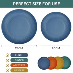 sugaalsu Food Serving Dishes for Party | Wheat Straw Round Dinner Plate | Steak Plate_N Dinner Plate image 3
