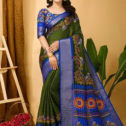 V3 FASHION STUDIO Ethnic Motifs Zari Art Silk Banarasi Saree-image-70