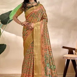 FINFOL Ethnic Motifs Zari Silk Blend Saree-picture-48
