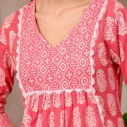 Anouk Women Ethnic Motifs Printed Empire Pure Cotton Kurta with Palazzos & With Dupatta image 3