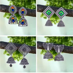 Sangria Silver-Plated Alloy Earrings-image-74