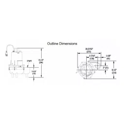 Dayton 4/10 HP Power Single Phase Sewage Ejector Pump, 4CRE4 image 2