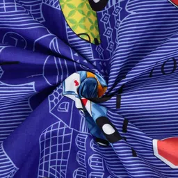 Aura Blue & Red Cartoon Characters Printed 350 TC Single Bedsheet Set 2.15 m x 1.50 m image 4