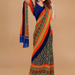 Moda Rapido Floral Poly Georgette Saree image 3