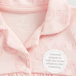 mothercare Girls Pack of 2 Printed Pure Cotton Sleepsuit image 4