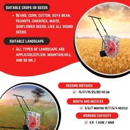 Sharp Garuda Manual Seeder Cum Fertilizer Hand Seed Sower Dispenser Machine Red & Black, SGMS-048 image 4