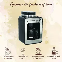 Wonderchef Regalia Black & Silver Coffee Maker with Grinder (63154558) image 3
