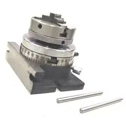 Assorts Rotary Milling Table Set Iron 80 mm (3 Inch) Size 65 mm Chuck Size 3 Jaws Self Centering Chuck M6 Clamp Kit & Small Chuck With Back Plate & Fixing T Nuts Bolts image 2