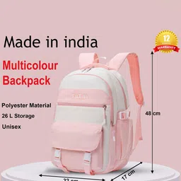 Tinytot Unisex Kids Colourblocked Backpack with Hip Strap image 4