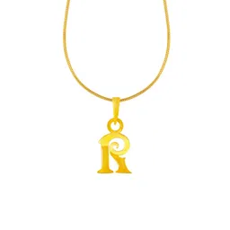 BHIMA 22K BIS Hallmark 916 Purity Yellow Gold Rising R Gold Initial Pendant-picture-18
