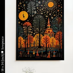 SOWPEACE Black & Orange 1 Piece Canvas Abstract Wall Photographs-picture-18