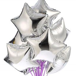 Bubble Trouble 18 Inches Star Shape Foil Balloon Silver - Pack Of 10-picture-18