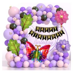 Bubble Trouble Butterfly Theme Happy Birthday Balloons Decorations Combo Set for Girls, Kids Birthday Décor, 2nd Birthday Decorations for Girls Butterfly Theme Pack of 74 Pcs-picture-8