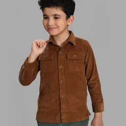 Mi Arcus y 100% Cotton Full Sleeves Corduroy Shirt - Brown-picture-20