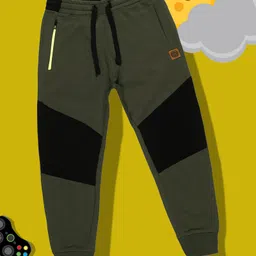 3PIN Cotton Cut & Sew Joggers - Olive Green-image-3