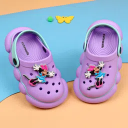 Cute Walk by Babyhug Disney Clogs With Back Strap Closure & Minnie Mouse Applique - Purple-image-89