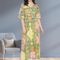 DressBerry Print Georgette A-Line Maxi Dress-image-35