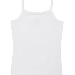 Charm n Cherish 100% Cotton Pack Of 2 Sleeveless Solid Camisoles - White image 3