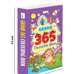 gowoo GRAND, JUMBO & SUPER 365 Colouring Books with 12 Colour Pencils + 1 Sharpener and 10 Wax Crayons early learners colouring combo, beginner art and craft book set | Combo of 3 colouring books - English image 2