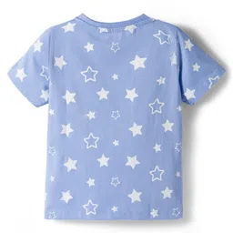 Honeyhap Premium Cotton Kit Half Sleeves Co-ords Night Suit with Bio Finish & Stars Print - Serenity image 3