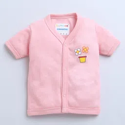 BUMZEE Cotton Woven Half SleevesJhablas with Stripes & Bunny Print Pack of 3 - White & Peach image 4