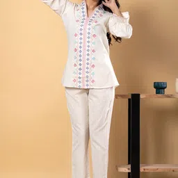 Readiprint Embroidered V-Neck Tunic With palazzos Co-Ords image 2