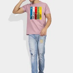 Greylongg Men Graphic Printed Round Neck Cotton T-shirt image 2