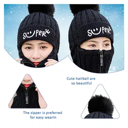 SYGA Winter Beanie Cap Black - Circumference 50-60 cm image 5