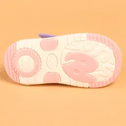 Cute Walk by Babyhug Velcro Closure Casual Shoes With Polka Dot Print & Flower Applique - Purple image 5