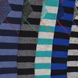 VINENZIA Men Set of 5 Striped Above Ankle-Length Socks image 3