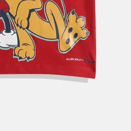 Allen Solly Junior Boys Red Mickey Mouse Printed Pure Cotton T-shirt image 3