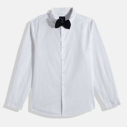 Allen Solly Junior Boys Slim Fit Self Design Pure Cotton Casual Shirt With Bow Tie-picture-21