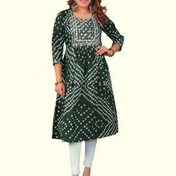 PARTH SY FASHION Women Green Blended A-Line Kurtas-picture-24