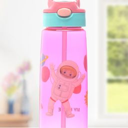 fab n funky Astronaut Print Plastic Sipper Water Bottle Orange - 500 ml-picture-5