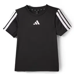 ADIDAS KIDS Knit Half Sleeves T-Shirt With Logo Graphic - Black-image-87