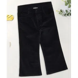Pantaloons Junior Cotton Woven Solid Trouser - Black-picture-14