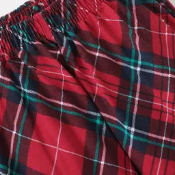 Fido Cotton Jersey Full Length Leggings Checkered - Red image 3