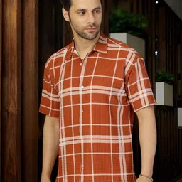 Moda Rapido Men Standard Opaque Checked Casual Shirt image 5