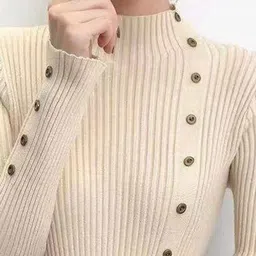 Outzidr Women Ribbed Turtle Neck Fitted Sweaters image 5
