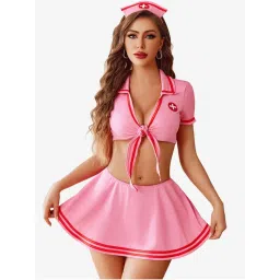 Secrets By ZeroKaata Solid Nightwear Skirt and Crop Top for Women-image-71