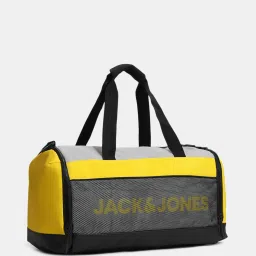 Jack & Jones Black and Yellow Duffle Bag With Detachable Strap image 2