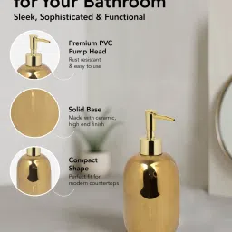 OBSESSIONS Set Of 3 Gold Ceramic Bathroom Set image 3