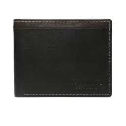 Teakwood Men’S Two-Fold Black with Brown Contrast Strap Leather Wallet image 5