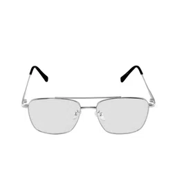 Mast & Harbour Unisex Clear Lens & Silver-Toned Rectangle Sunglasses with image 5