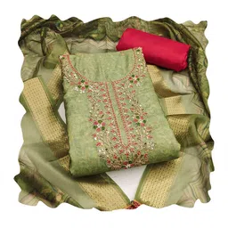 Maroosh Floral Embroidered Sequinned Unstitched Dress Material image 3