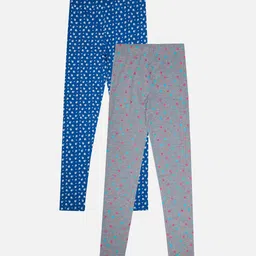 Bodycare Girls Pack Of 2 Printed Ankle-Length Cotton Slip-On Leggings-image-70
